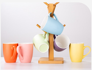 Modern Macaron Color Household Ceramic Cup Creative Simple Design for Living Room Breakfast Small Fresh <strong>Mug</strong> <strong>6</strong> <strong>Sets</strong> for Presents - Product Image 3
