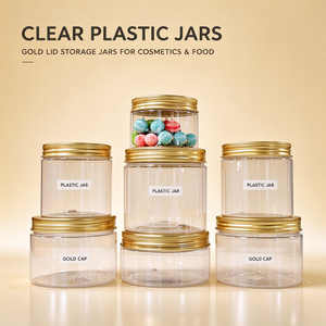 En stock – Pot cosmétique en plastique transparent de 100 ml, 4 oz, 8 oz, 500 ml pour beurre corporel, gommage, sel de bain, gel capillaire, sucre, crème pour bébé, crème visage - Product Image 3