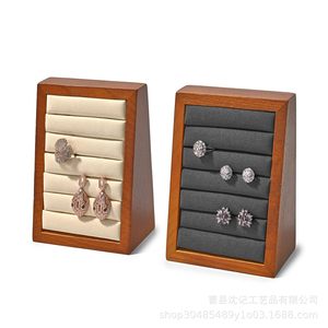 Wooden Jewelry <b>Storage</b> Box Tiered Display Case Multi Layer Ring Earring Organizer For Home <b>Dressing</b> <b>Table</b> - Product Image 4