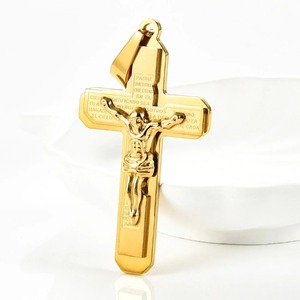 Colgantes de cruz de Jesús grandes de acero inoxidable para hombres y mujeres, regalos de joyería Punk, 1 ud. - Product Image 1