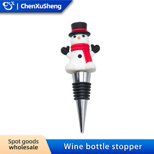 Christmas <b>Wine</b> Stopper <b>Plastic</b> <b>Bottle</b> Seal With Snowman Santa Design For Holiday Decorations - Product Image 4