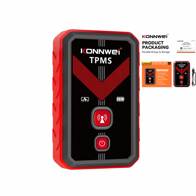 KONNWEI TK100 Bluetooth 5.2 TPMS Programming Tool OBD2 Relearn Reset Diagnostic Scanner for 315/433MHz Tire Pressure Sensors