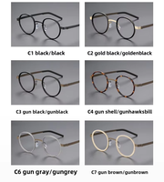 Gafas de Miopía con Armazón de Titanio Ultraligero de la Serie Designer, Tamaño Pequeño, Estilo Retro, con Lentes Anti-Luz Azul