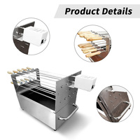Haute Acier Inoxydable Deux Couches Portable BBQ Grill Rotissoire Brochette Argent Charbon De Bois Grill Chariot Pliant pour Camping En Plein Air