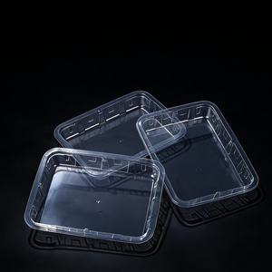 Barquettes alimentaires en plastique PET transparent jetables et recyclables de haute qualité pour aliments frais, fruits, légumes, tomates, viande, raisins - Product Image 1