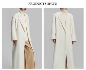 Оптовая продажа повседневное двубортное длинное шерстяное пальто с обычным рукавом зимняя верхняя одежда сохраняет тепло - Product Image 5