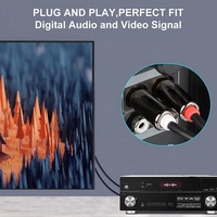 Câble audio coaxial 6,35 mm mâle vers double RCA mâle, répartiteur en Y, paire torsadée, plaqué or, gaine PVC, blindage tressé, longueur personnalisable