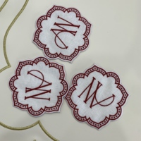 Serviettes en tissu personnalisées avec monogramme, serviettes en lin brodées à festons, serviettes de cocktail personnalisées pour mariage