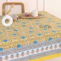 Belle nappe en coton faite à la main, motif floral, design moderne personnalisable, réutilisable, 52x72 pouces, pour restaurant
