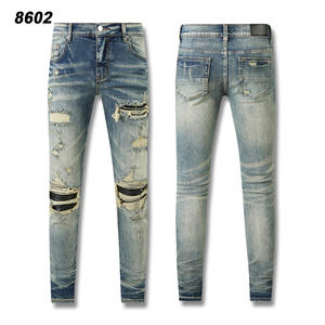Jeans ricamati su misura pantaloni Amirs giacca toppa in Denim Jeans strappati ricamati pantaloni Jeans da uomo - Product Image 2