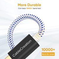CableCreation - Cable USB C a USB de 3 Metros, Carga Rápida de 3A, Cable Tipo C Trenzado de Algodón para MacBook S24 S23 iPad Pro Cámara