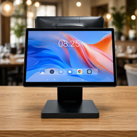 Terminal de point de vente Android 11/14 à écran unique avec base pliable ou double écran de bureau ou VESA 75*75 pour restaurant ou salon