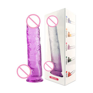 Delove批发逼真的聚氯乙烯果冻假阳具，带吸盘粉色/紫色生活防水23.5x4.4厘米，适用于女性成人性玩具 - Product Image 6