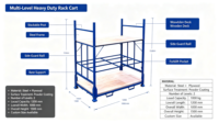 Étagère de stockage d'entrepôt empilable personnalisée, étagère à palettes pliable en acier robuste avec base en contreplaqué pour le stockage en usine