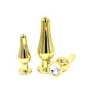 ゴールド3ピースアナルジュエリーバット拡張プラグミニアナルプラグゲイフェチアダルトゲームおもちゃ - Product Image 1