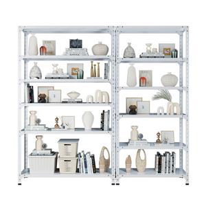 Estante de almacenamiento de 5 capas para el hogar, estantería de acero angular, color blanco, gran oferta - Product Image 1