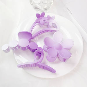 CLARMER الصيف جديد تصميم الأرجواني ماتي التدرج القرش النساء الشعر التبعي اليدوية مخصص كبيرة زهرة الجوف مشبك شعر - Product Image 2