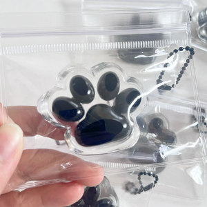 <b>Mini</b> <b>Black</b> Cat Claw Plastic Silicone Squishy Toy Unisex Stress Relief Slow Rising for Friends Gift Office Decor Pendant - Product Image 2