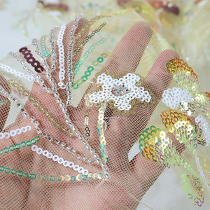 CJ Latest Style African Embroidered Bridal <strong>Lace</strong> <strong>Fabrics</strong> , Custom <strong>Heavy</strong> Beaded Crystal 3d <strong>Lace</strong> <strong>Fabric</strong> for Wedding - Product Image 3