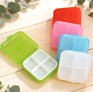 Portable Small Size Pill Organizer Plastic Case Travel Box for Pills & Jewelry, Sturdy Lightweight Plastic Container - Product Image 1
