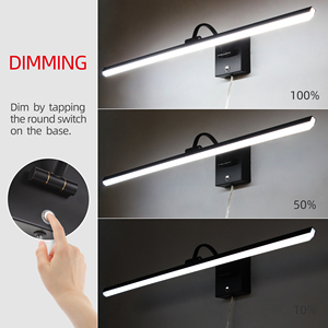 โคมไฟติดผนัง LED สไตล์นอร์ดิกคุณภาพสูง ขนาดเล็ก อลูมิเนียม กันน้ำ IP44 ควบคุมด้วยระบบสัมผัส 6W สำหรับใช้ในห้องน้ำ สีดำ - Product Image 4