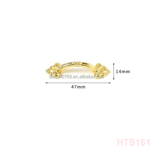 Accessoires pour boîtes en stock, poignée de boîte en métal doré de petite taille en alliage de zinc 47 x 14 mm - Product Image 6