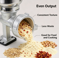 Nouvelle machine à moudre manuelle en fonte 100 kg/h, facile à utiliser pour le broyage de céréales et l'alimentation des poulets dans les petites exploitations agricoles au Vietnam