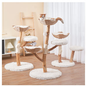 <span class=keywords><strong>Maison</strong></span> et arbre de chat <span class=keywords><strong>en</strong></span> sisal naturel 100% personnalisé grand luxe <span class=keywords><strong>en</strong></span> bois véritable escalade tissé nid bûche couleur - Product Image 1