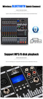 Console de Mixage Professionnelle XTUGA EPM12 12 Canaux avec Amplificateur Enregistreur BT 24 Effets DSP Puissant Mélangeur Audio