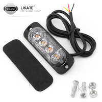 Super Bright 4led 12-24v Avertissement Stroboscopique Lumières Accessoires De Lumière De Voiture Pour Camion Véhicule Flash Côté Marqueur Led Lumières