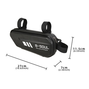 Bolsa para Tubo Superior de Bicicleta B-SOUL, 27 cm, Carcasa Rígida Impermeable, Capacidad de 1.5 L, Almacenamiento para Bicicleta de Montaña - Product Image 1