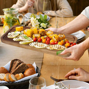 Plateaux de service élégants en bois d'acacia pour la décoration intérieure pour la présentation de charcuterie de fruits au fromage - Product Image 5