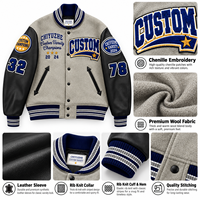 Blouson universitaire d'hiver en toile durable pour homme, personnalisable avec broderie, style baseball, blouson bomber de travail, faible MOQ