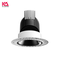 Spot LED encastré moderne en aluminium 15W 75mm, anti-éblouissement, haute luminosité, IP33, dimmable, pour hall d'hôtel et maison de luxe