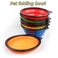 Personnalisable avec petite QUANTITÉ MINIMALE DE COMMANDE Pliable Silicone Pet Bol D'eau Pliable Voyage Chien Animaux De Compagnie Bols et Mangeoires