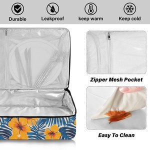 Bolsas Térmicas Personalizadas para Supermercado con Diseño de Flores Tropicales Hawaianas, para Transportar Cazuelas, Pizzas y Alimentos - Product Image 4