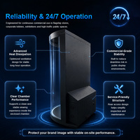 HDFocus Cabinet Holographique Circulaire de 75 Pouces, Affichage Holographique Semi-Circulaire, Signalisation Numérique 4K pour Publicité dans les Centres Commerciaux