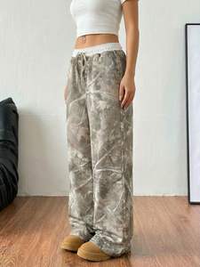 2026 New Arrivals Wholesale Women's American Clothing Vintage Camouflage <strong>Pants</strong> Loose Fit High Waist Drawstring Casual <strong>Pants</strong> - Product Image 4