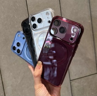 Coque de téléphone magnétique rigide transparente anti-jaunissement en polycarbonate pour iPhone 15 16 17 18 Pro Max