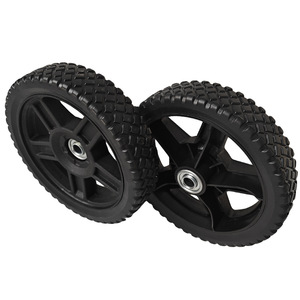 8-Inch <b>Plastic</b> <b>Wheels</b> With Ball Bearing For Lawnmower And Grill Use Firm Tread Gray Color - Product Image 5