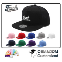 Casquette de baseball 5 panneaux en coton à bord plat, couleur unie, broderie personnalisée, style hip-hop, pour usage quotidien, vente en gros OEM