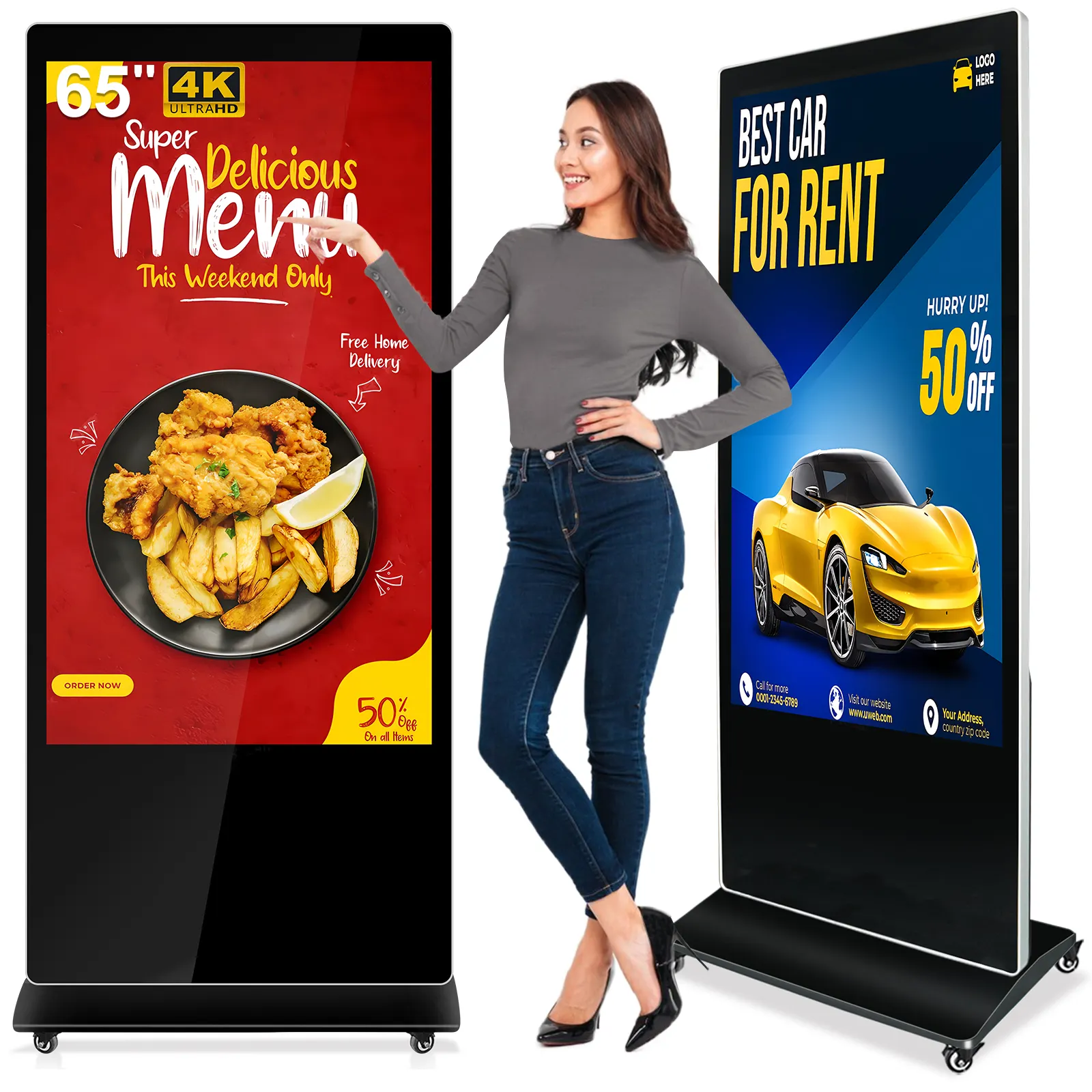 Floor Stand Digital Signage And display kiosks Android WIFI IPS Touch Screen Kiosk Indoor FHD LCD Smart Advertising Display