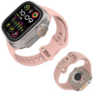 Convient pour Apple Watch Series 9/8/7/6/5/4/3/2/1, bracelet de montre en silicone fin avec fermoir papillon - Product Image 1