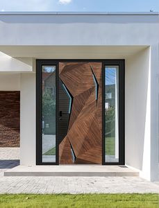 <span class=keywords><strong>Porte</strong></span> <span class=keywords><strong>d</strong></span>'<span class=keywords><strong>entrée</strong></span> blindée à rupture de pont thermique en aluminium moulé, style personnalisé, avec axe de pivotement <span class=keywords><strong>d</strong></span>écalé, finition vieillie - Product Image 6