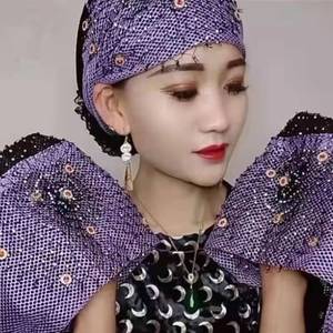 Nouveau Foulard Musulman Printemps/Été 2022 en Dentelle et Peluche, Couleur Unie, Respirant, à Motif Floral - Product Image 3