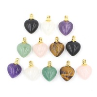 Diffuseur d'énergie en pierres précieuses, flacon de parfum et d'huiles essentielles, pendentif en pierre naturelle de 20 mm en forme de cœur, flacon de parfum en cristal