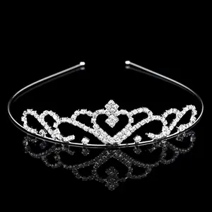 Wholesale princess happy birthday gift mini kids tiara small crystal crown