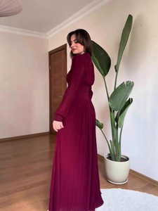 <span class=keywords><strong>Abito</strong></span> <span class=keywords><strong>Lungo</strong></span> Elegante e Raffinato <span class=keywords><strong>a</strong></span> <span class=keywords><strong>Maniche</strong></span> <span class=keywords><strong>Lunghe</strong></span> da Donna Stile 2026 con Vita Aderente, Nuova Collezione Primavera - Product Image 2