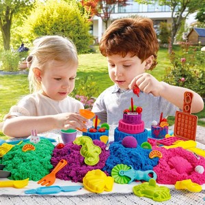JITENG Meilleure vente : Sable hydrophobe et argile souple d'été pour le modelage cinétique éducatif DIY, avec sac d'accessoires <span class=keywords><strong>en</strong></span> plastique, stimulant - Product Image 3