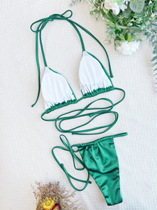 Nuevo Bikini Amarillo Sexy con Cordones para Mujer, Verano 2026, Dos Piezas, Ropa para Dropshipping - Product Image 5